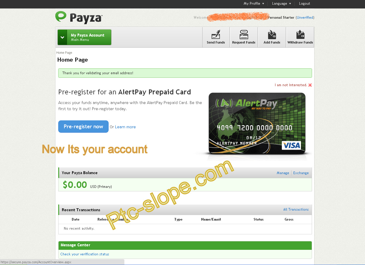 how to make money into my payza account
